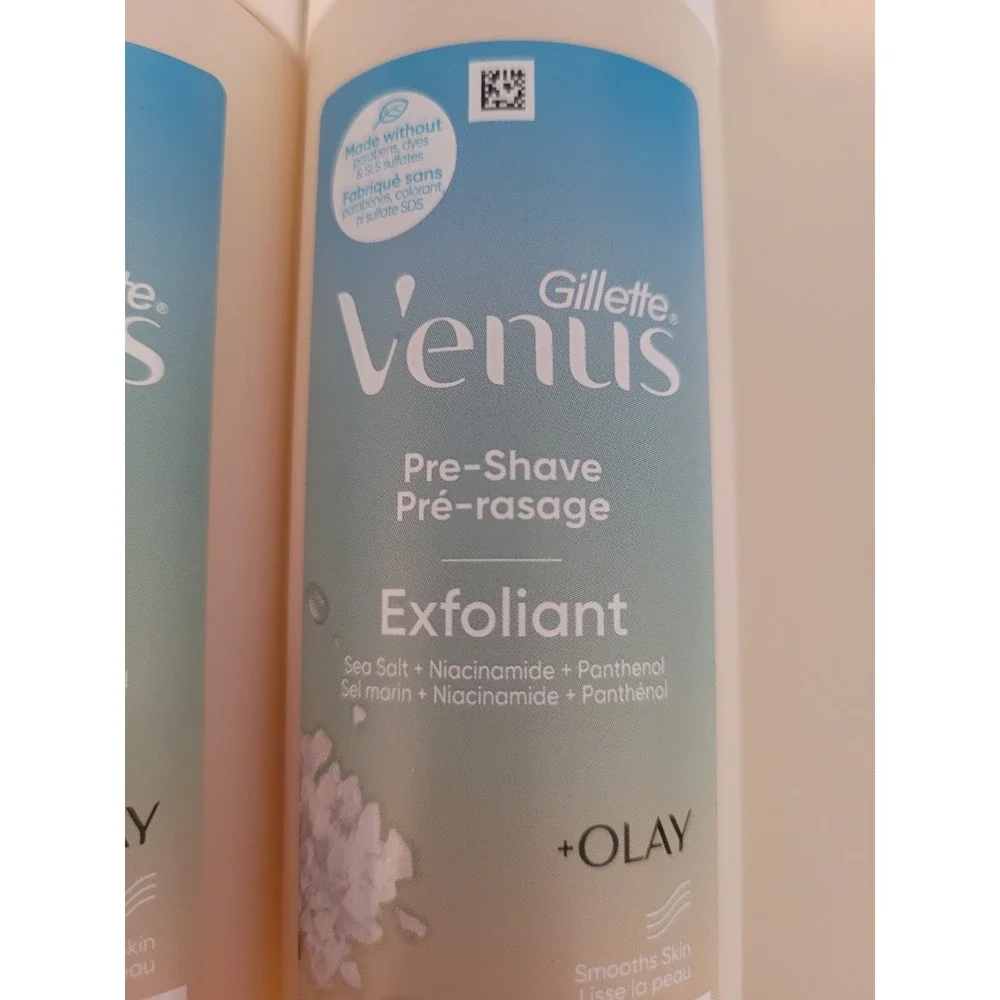 3 Gillette Venus + Olay Pre Shave Exfoliant Sea Salt Smooths Skin 6.7oz Each